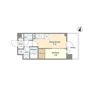 アジュールテラス目黒八雲【6階】の間取り