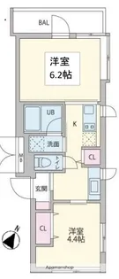 クーカイテラス代田橋【1階】の間取り
