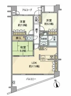 ハイコート浜田山壱丁目【1階】の間取り