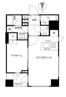 クオリア神南フラッツ【7階】の間取り