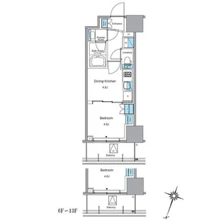 ルフォンプログレ渋谷ヒルトップ【12階】の間取り