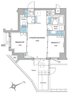 ルフォンプログレ中野坂上【1階】の間取り