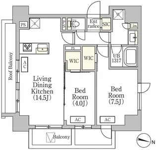 イプセ渋谷本町【14階】の間取り