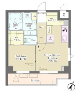 1LDKの間取り画像