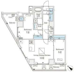 オーパスレジデンス南青山【10階】の間取り