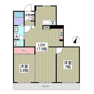 柿の木坂ヴォーンⅢA棟【3階】の間取り