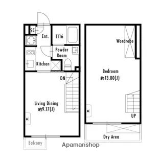プライマル下北沢代沢【1階】の間取り