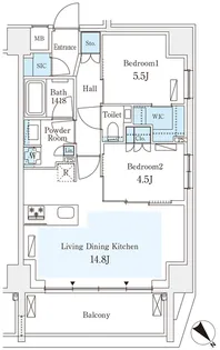 GRANPASEO西麻布Ⅱ【6階】の間取り