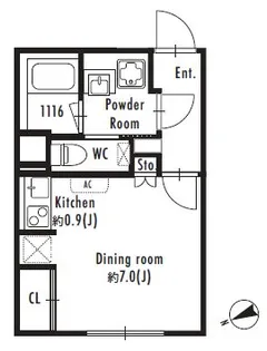 東京都新宿区西新宿8丁目【マンション】の間取り