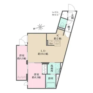 グローリオシェルト杉並方南町【2階】の間取り