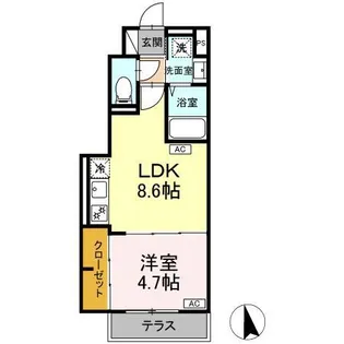 グラナーデ成城学園前B【1階】の間取り