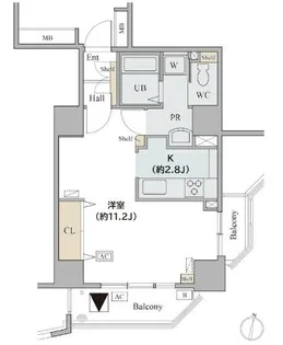 コラム神泉【6階】の間取り