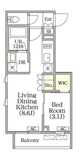 ユーレジデンス目黒東山【3階】の間取り