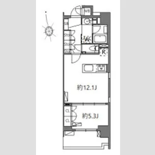 オーブレジデンス神南【10階】の間取り