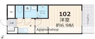 東京都渋谷区幡ヶ谷3丁目【マンション】の間取り