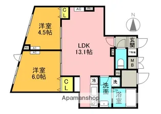 東京都中野区本町3丁目【マンション】の間取り