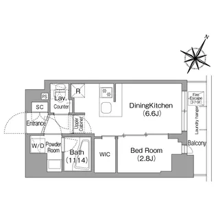 コンフォリア・リヴ新中野SOUTH【4階】の間取り