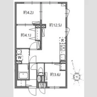 ソラシアレジデンス学芸大学Ⅱ【2階】の間取り