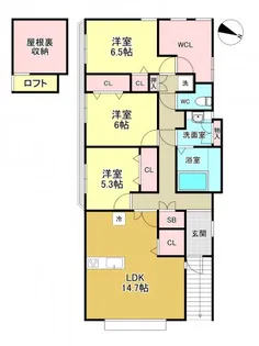 東京都杉並区浜田山3丁目【一戸建】の間取り