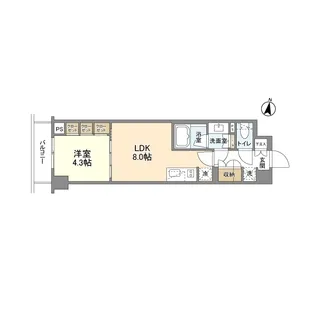 1LDKの間取り画像