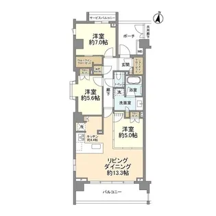 ドレッセ用賀【5階】の間取り