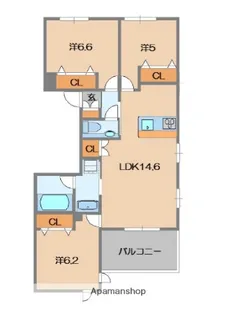 VILLA LUMIERE Ⅱ【2階】の間取り