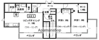 仮)へーベルメゾン中央5丁目南棟【3階】の間取り