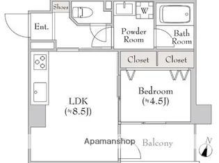 ルミークアン笹塚【3階】の間取り