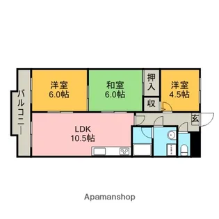 東京都三鷹市北野2丁目【マンション】の間取り