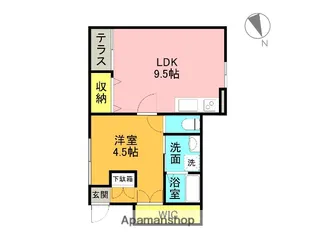 マンションオークラ境【1階】の間取り