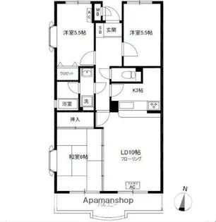 ドゥジェームニイヤ【3階】の間取り