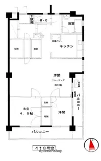 武蔵野コーポラス【4階】の間取り