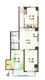 グリーンリーヴス【3階】の間取り
