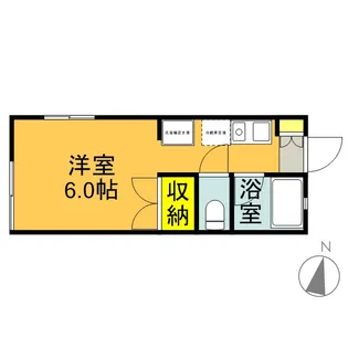 カサデオロ水岡【0105号室】の間取り