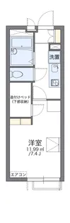 レオパレスウッドタウン【3階】の間取り