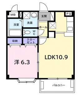 ベル・ソレイユB【3階】の間取り