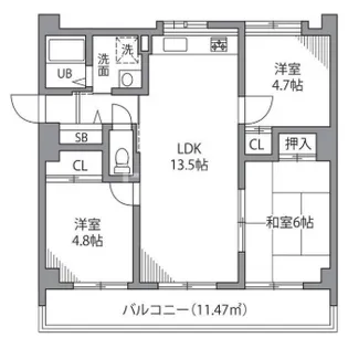 シルヴァン中原【5階】の間取り