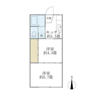 共永コーポ B棟【1階】の間取り