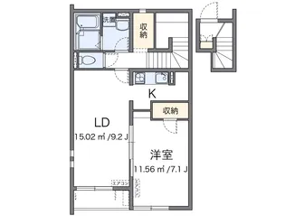クレイノクオーレ狭山【2階】の間取り