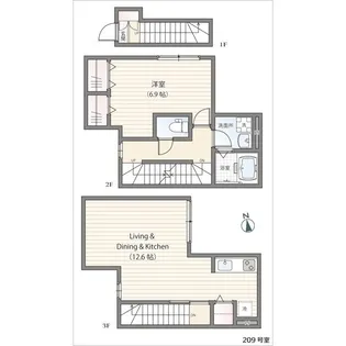 ミハス三鷹の森【2階】の間取り