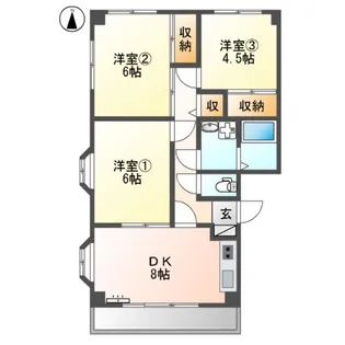 グランディール天神【1階】の間取り