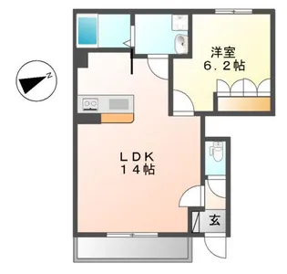 トゥ ヴェール(TOUT VERT)【103号室】の間取り