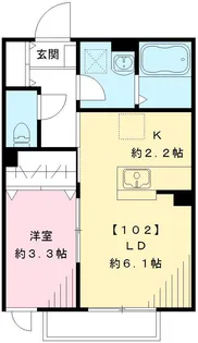 ARIES国立 アリエスクニタチ【102号室号室】の間取り