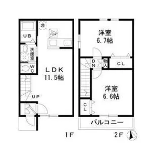 カルムコートC棟【1階】の間取り