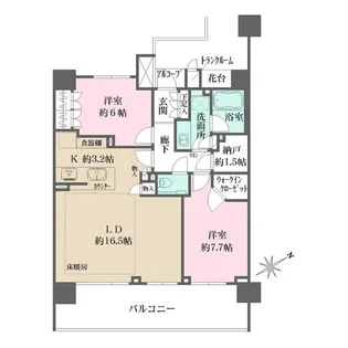ザ・パークハウス武蔵野中町【9階】の間取り