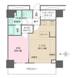 パークハウスワンズタワー【6階】の間取り