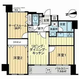 ライオンズシティ武蔵小金井【6階】の間取り
