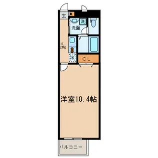 アンプルールフェールKOKI【102号室号室】の間取り
