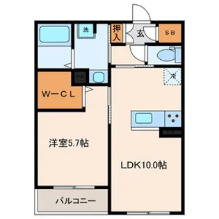 サンモージュ【1階】の間取り