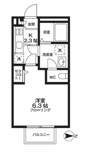ヴィルヌーブ花小金井【1階】の間取り